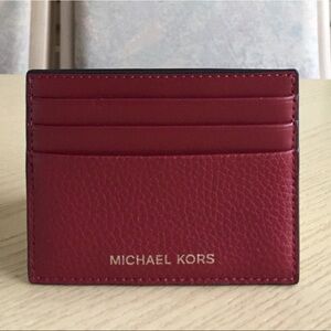 Michael Kors Cooper Cherry Leather Card  Holder